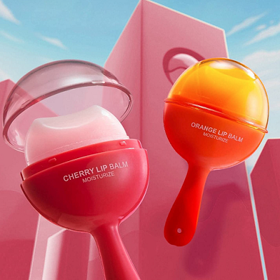 Clear Lip Balm Lollipop Lipstick with Lip Shape Design