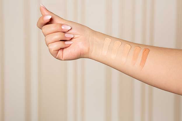 swatches of makeup foundation